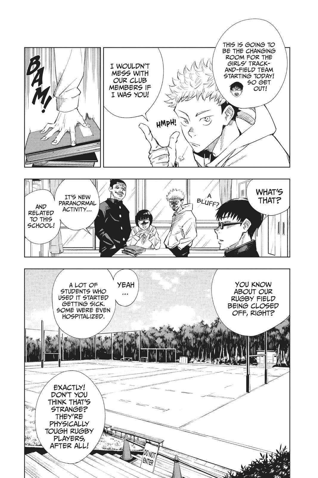 Jujutsu Kaisen Manga Chapter 1 page 11 - Ryomen Sukuna scene