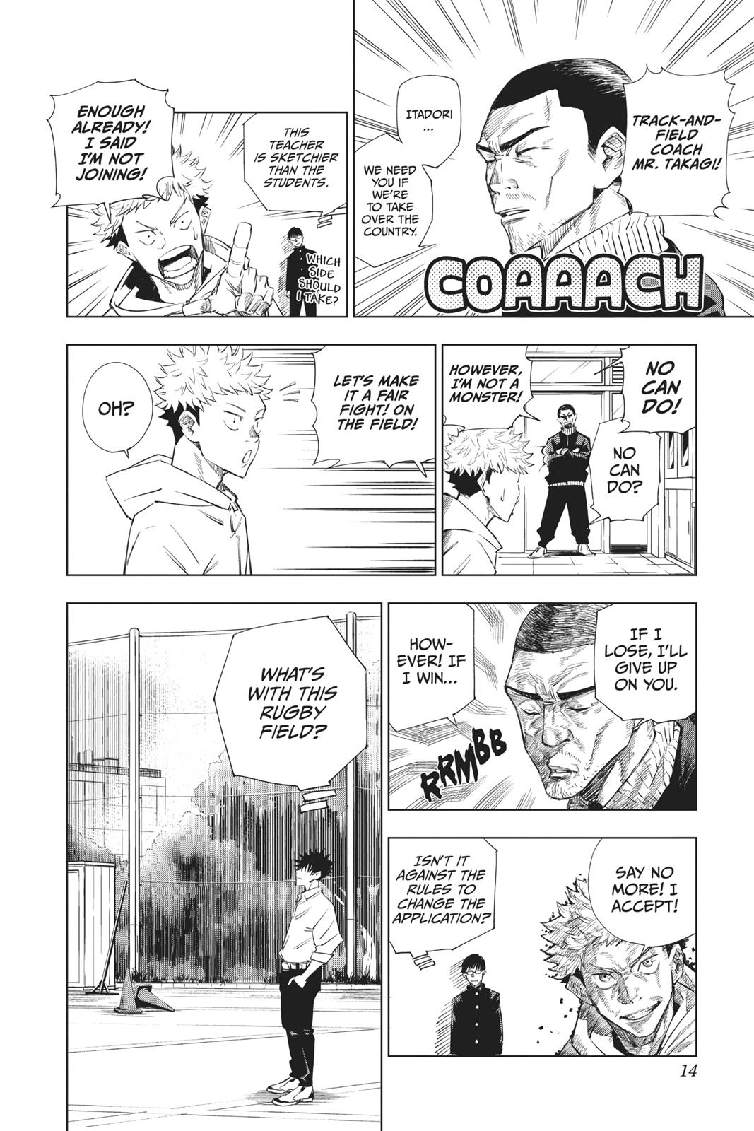Jujutsu Kaisen Manga Chapter 1 page 14 - Ryomen Sukuna scene