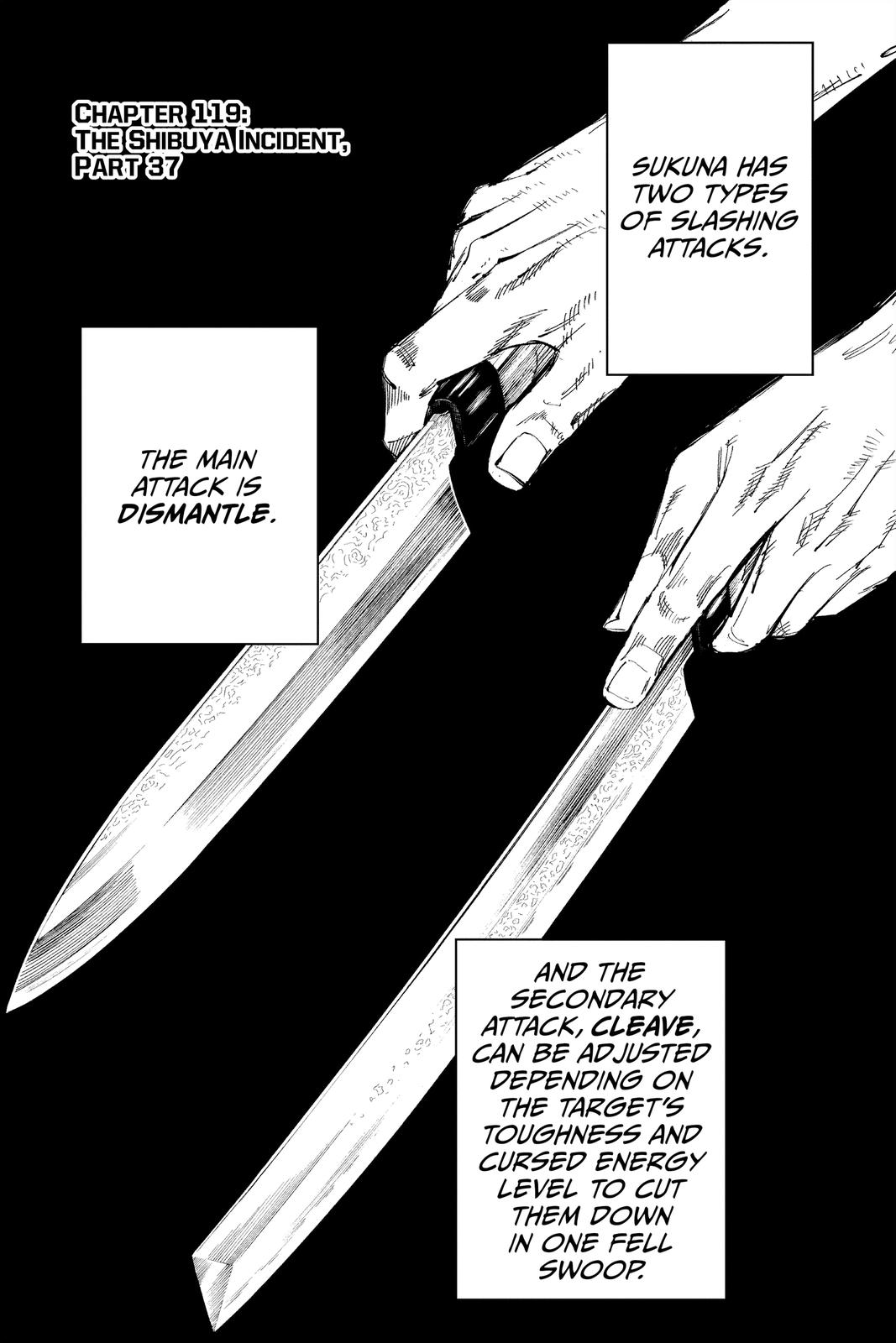 Jujutsu Kaisen Manga Chapter 119 page 1 - The Shibuya Incident, Part 37 scene