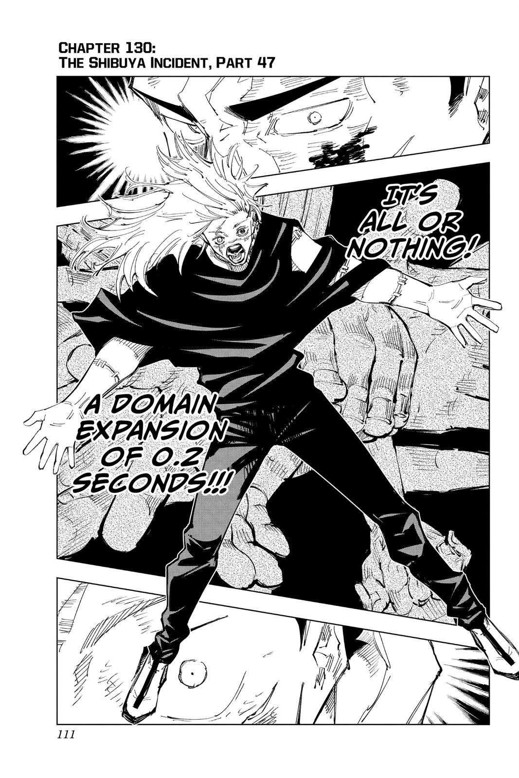 Jujutsu Kaisen Manga Chapter 130 page 1 - The Shibuya Incident, Part 47 scene
