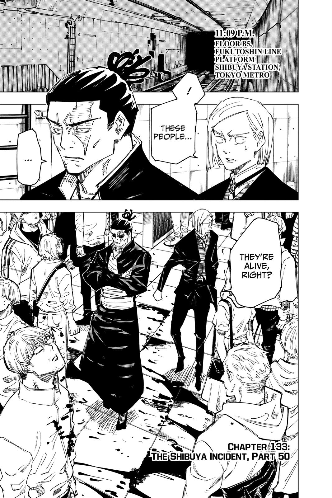 Jujutsu Kaisen Manga Chapter 133 page 1 - The Shibuya Incident, Part 50 scene