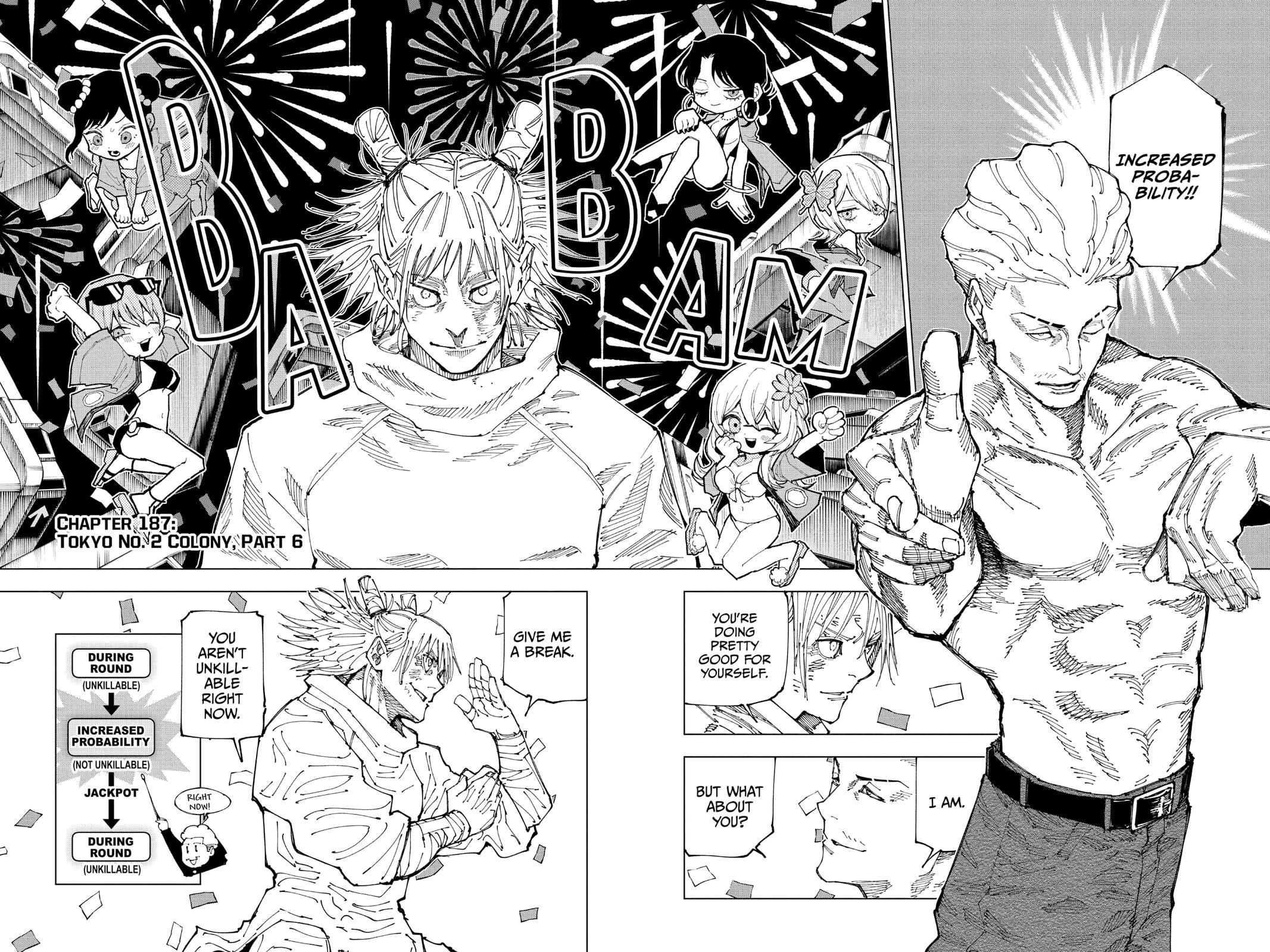 Jujutsu Kaisen Manga Chapter 187 page 2 - Tokyo No. 2 Colony, Part 6 scene