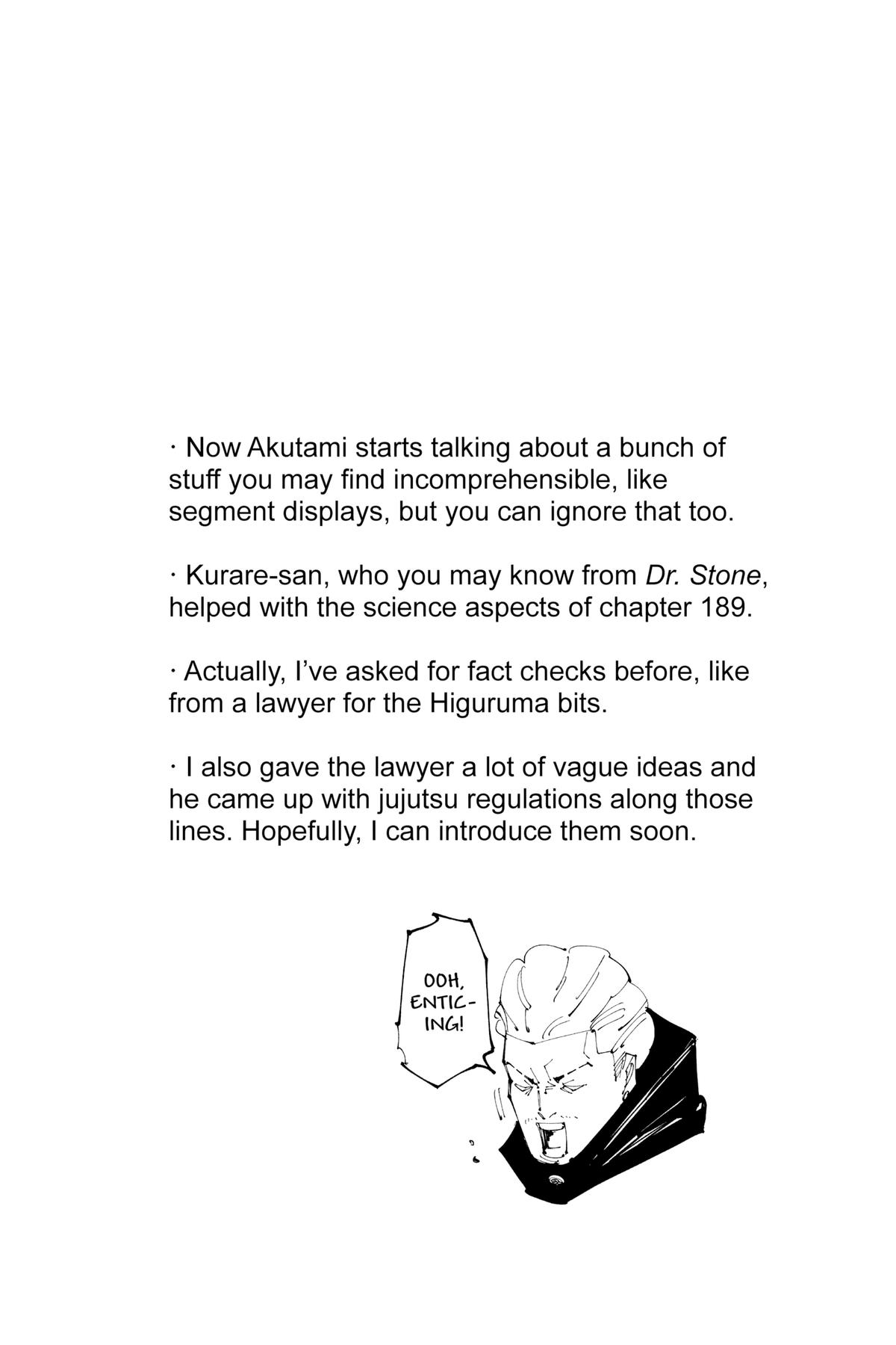 Jujutsu Kaisen Manga Chapter 188 page 17 - Tokyo No. 2 Colony, Part 7 scene
