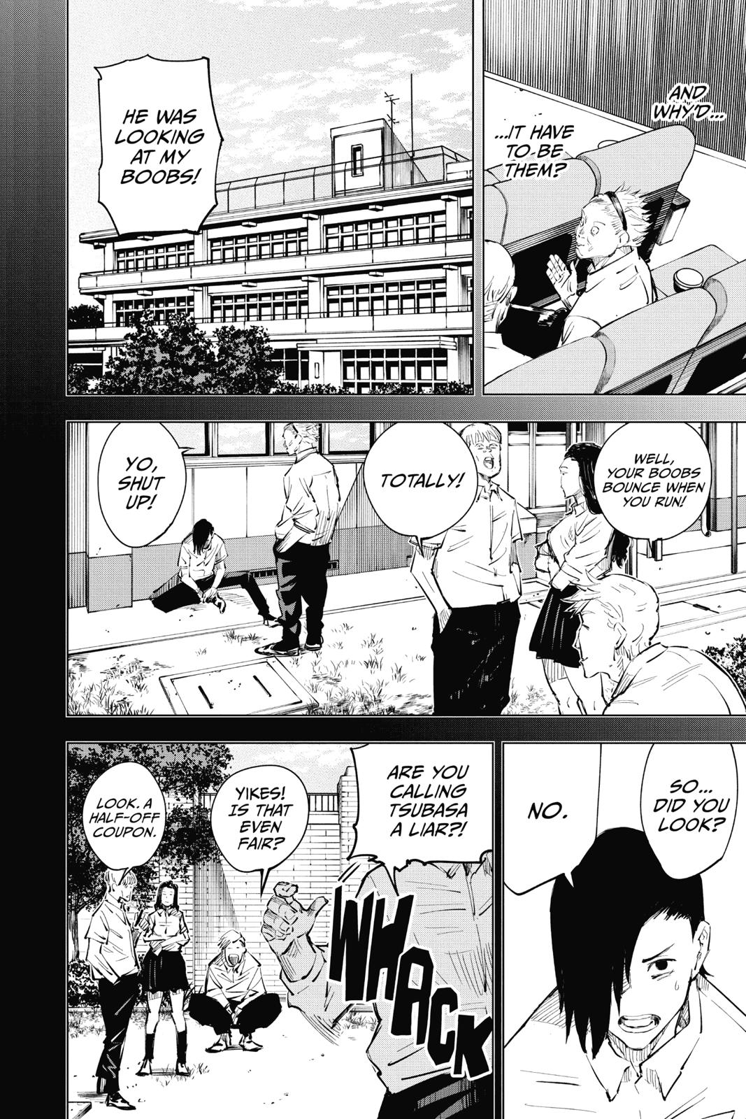Jujutsu Kaisen Manga Chapter 19 page 2 - Young Fish and Reverse Punishment scene