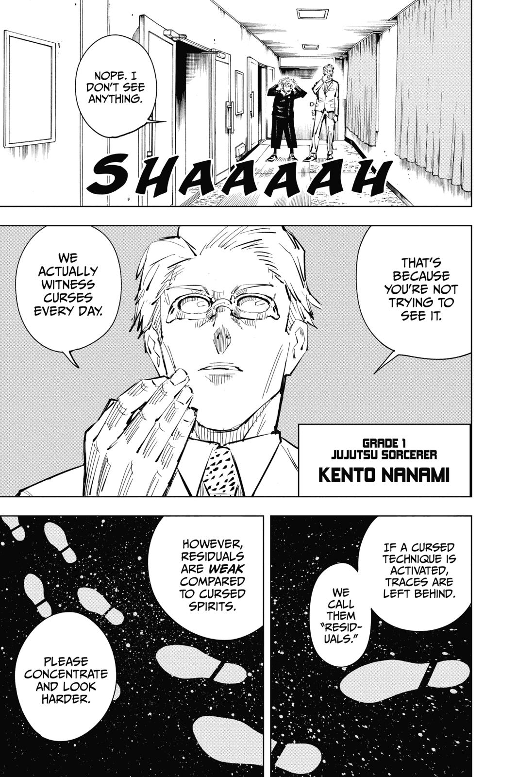 Jujutsu Kaisen Manga Chapter 19 page 9 - Young Fish and Reverse Punishment scene