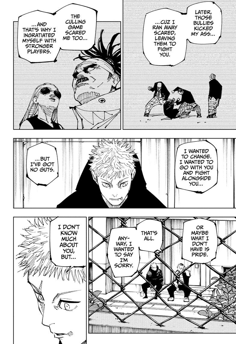 Jujutsu Kaisen Manga Chapter 220 page 15 - Self-Purification, Self-Constraint scene