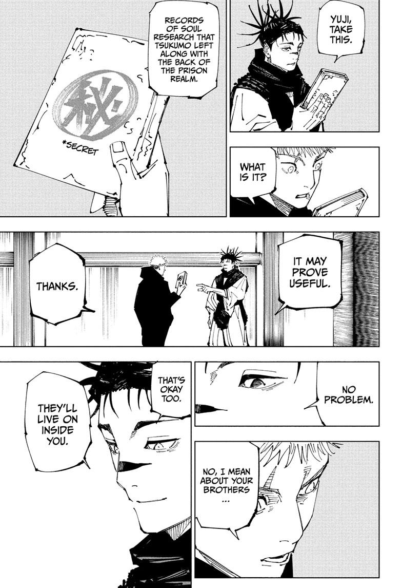 Jujutsu Kaisen Manga Chapter 220 page 18 - Self-Purification, Self-Constraint scene