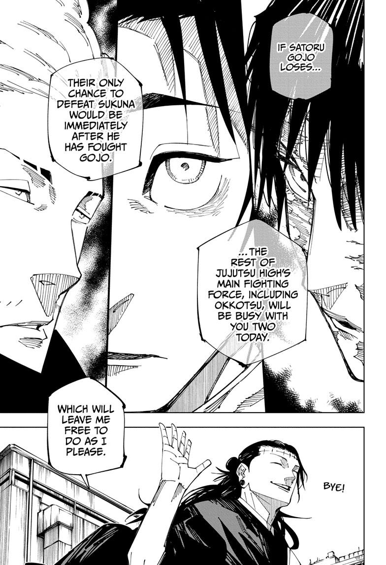 Jujutsu Kaisen Manga Chapter 222 page 14 - Foretokens scene