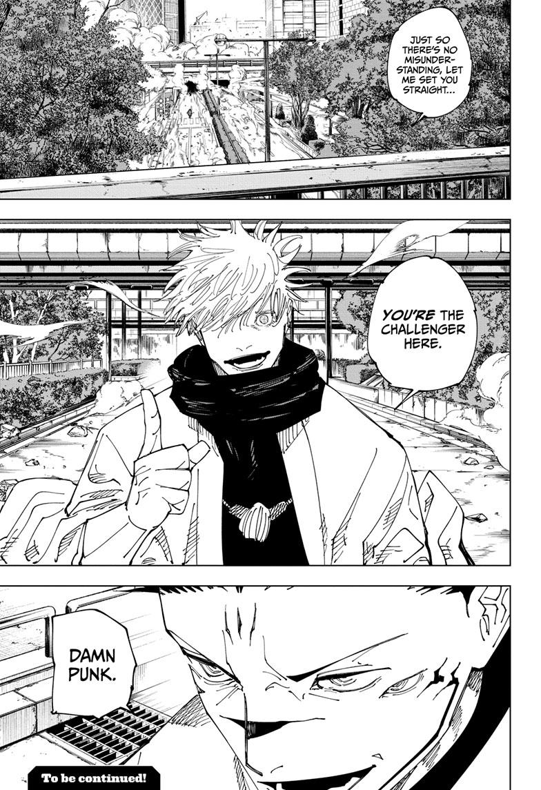 Jujutsu Kaisen Manga Chapter 223 page 18 - Inhuman Makyo Shinjuku Showdown, Part 1 scene
