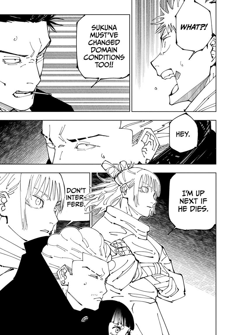Jujutsu Kaisen Manga Chapter 227 page 16 - Inhuman Makyo Shinjuku Showdown, Part 5 scene