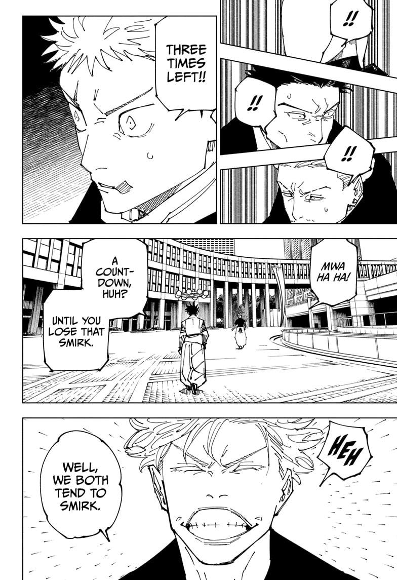 Jujutsu Kaisen Manga Chapter 231 page 18 - Inhuman Makyo Shinjuku Showdown, Part 9 scene