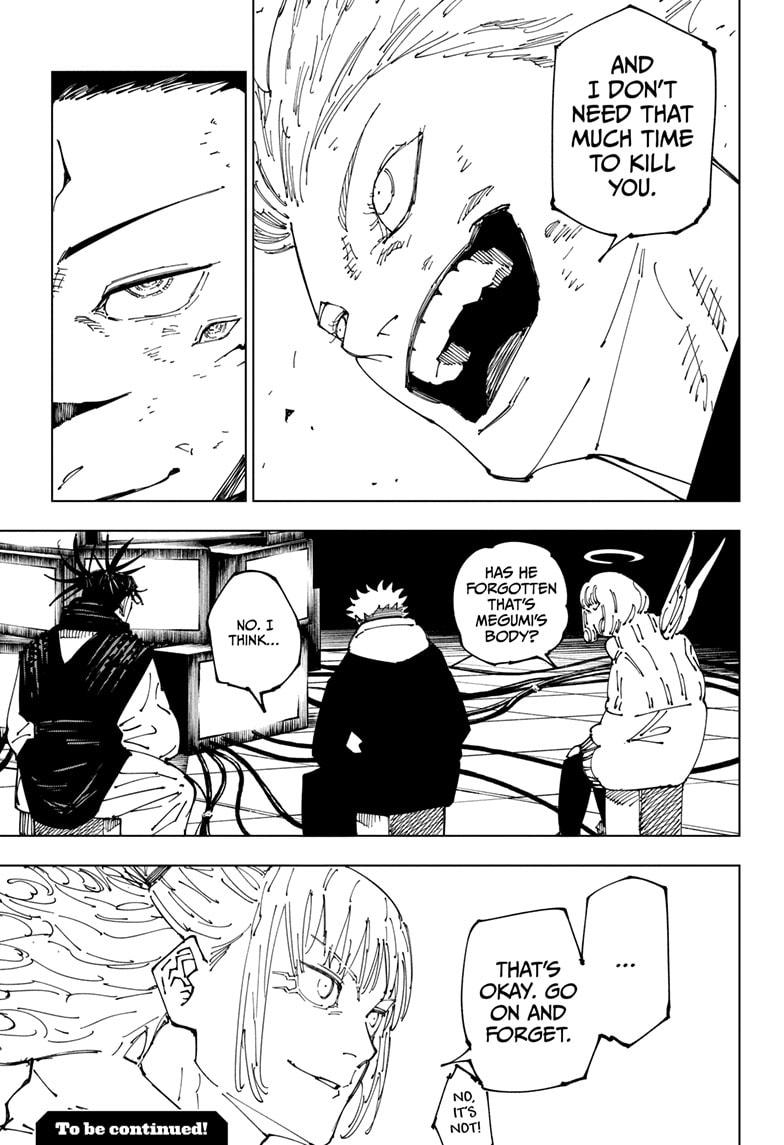 Jujutsu Kaisen Manga Chapter 231 page 19 - Inhuman Makyo Shinjuku Showdown, Part 9 scene