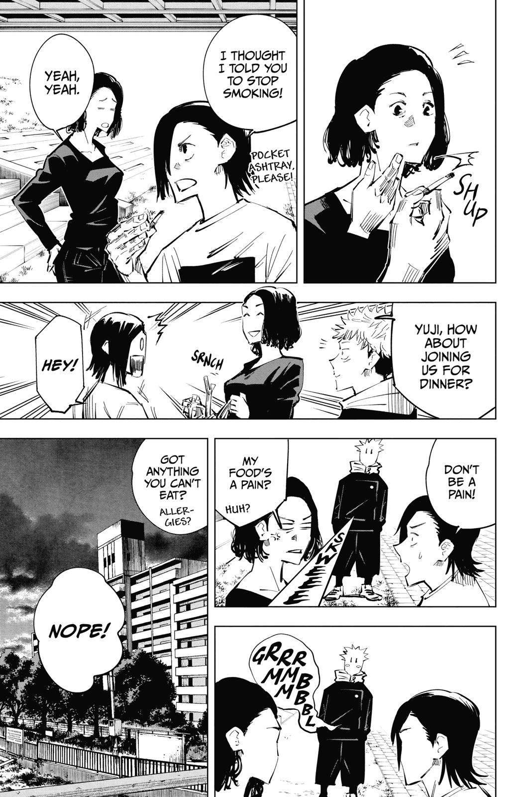 Jujutsu Kaisen Manga Chapter 24 page 5 - Young Fish and Revere Punishment, Part 6 scene
