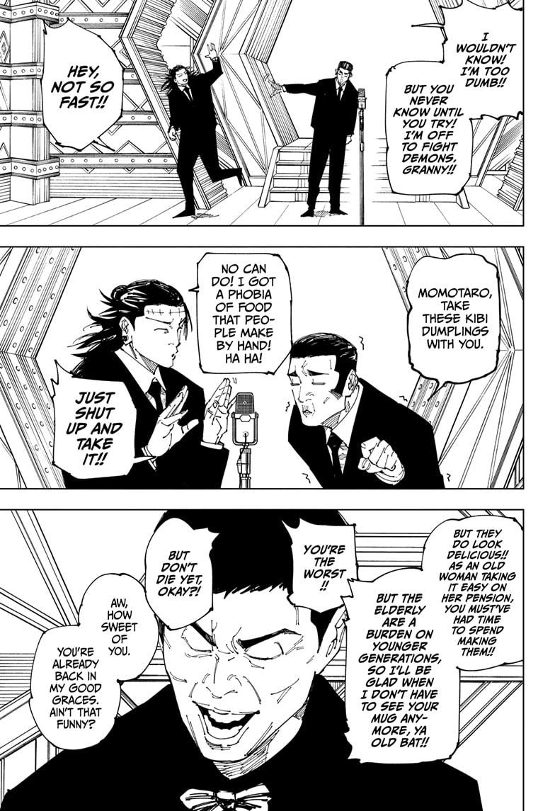 Jujutsu Kaisen Manga Chapter 243 page 5 - Foolish Survivor —Laughing It Up— scene
