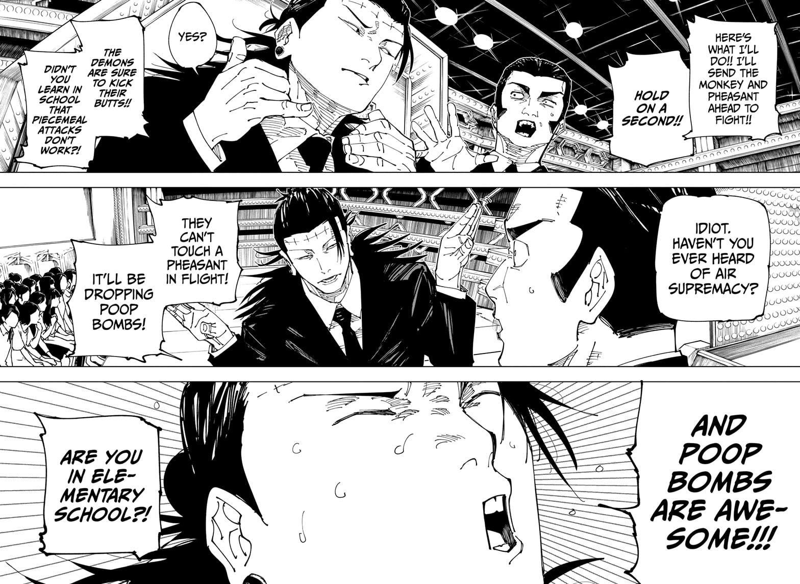 Jujutsu Kaisen Manga Chapter 243 page 8 - Foolish Survivor —Laughing It Up— scene