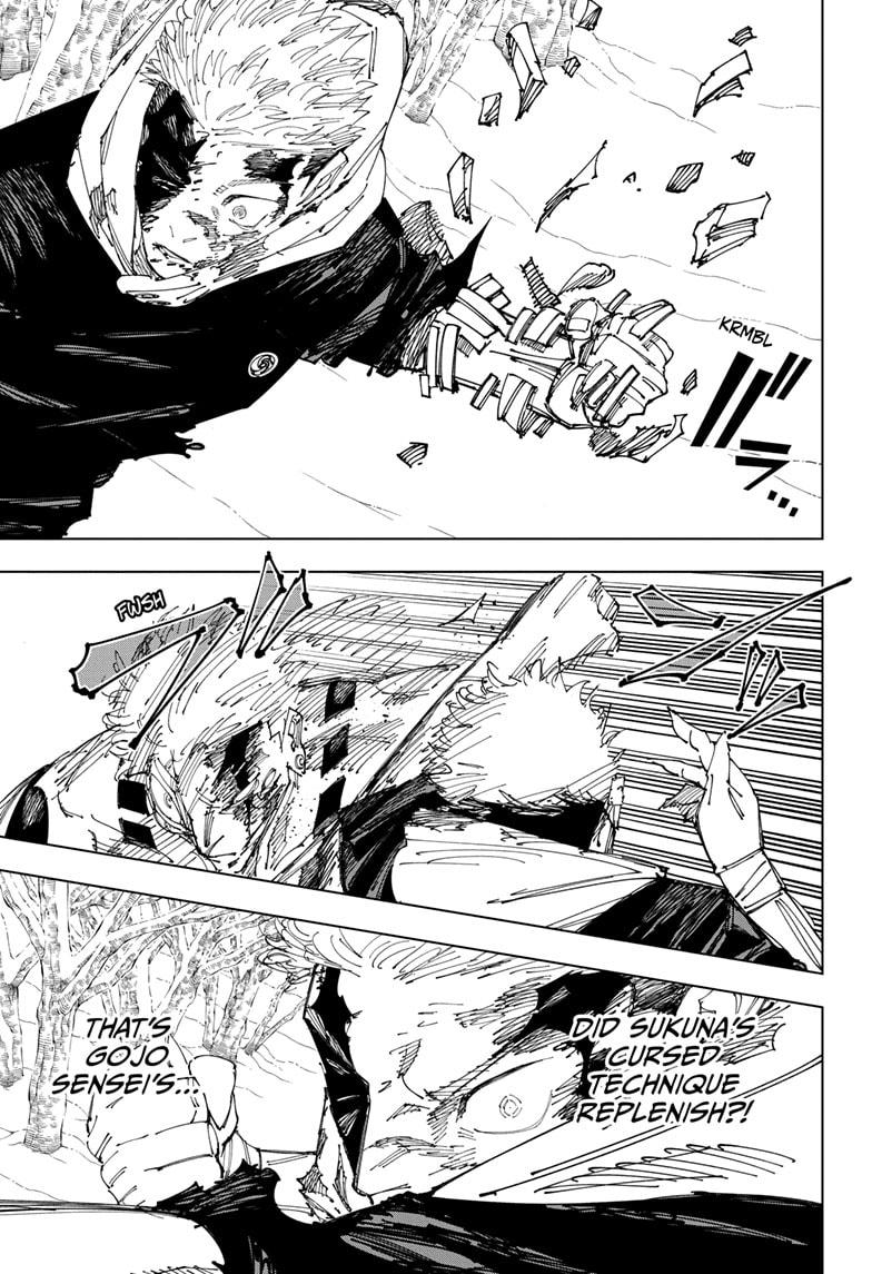 Jujutsu Kaisen Manga Chapter 266 page 17 - Inhuman Makyo Shinjuku Showdown, Part 37 scene