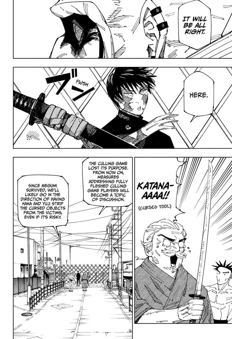 Jujutsu Kaisen Manga Chapter 270 page 4 - The End of the Dream scene