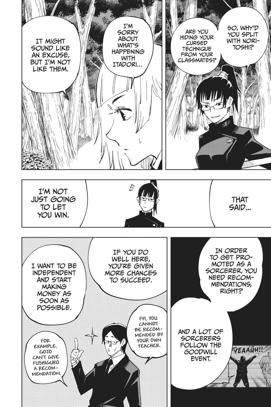 Jujutsu Kaisen Manga Chapter 36 page 16 - Kyoto Sister School Goodwill Event - Team Battle, Part 3 scene