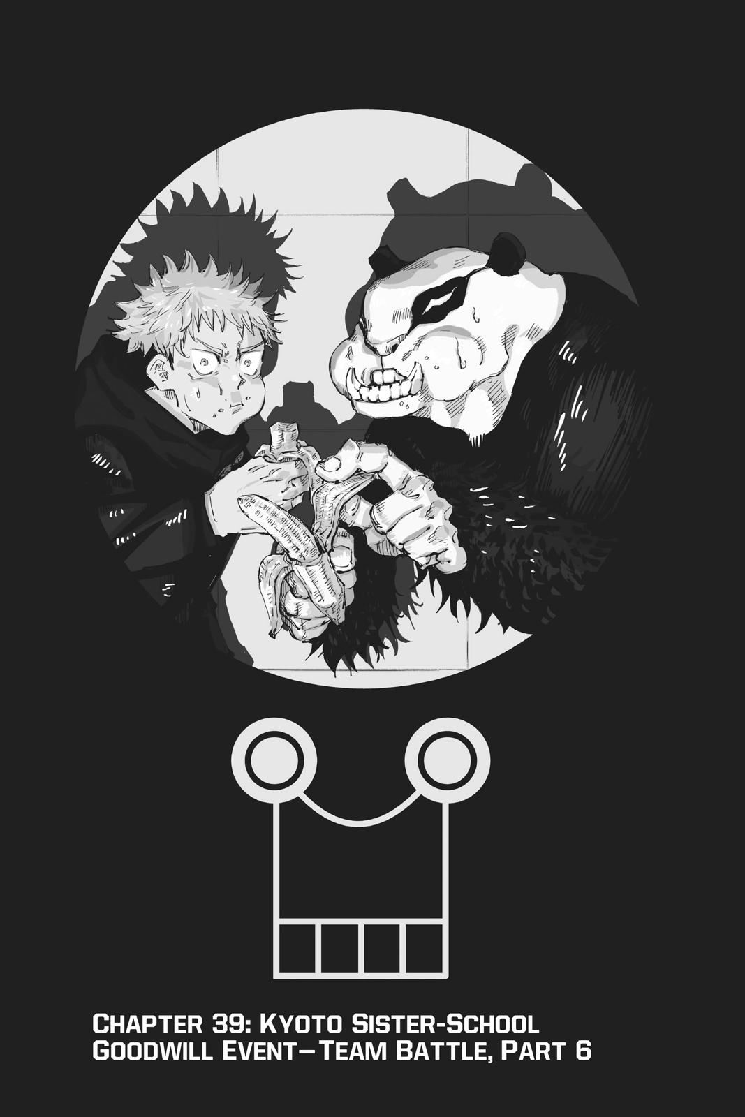 Jujutsu Kaisen Manga Chapter 39 page 1 - Kyoto Sister School Goodwill Event - Team Battle, Part 6 scene