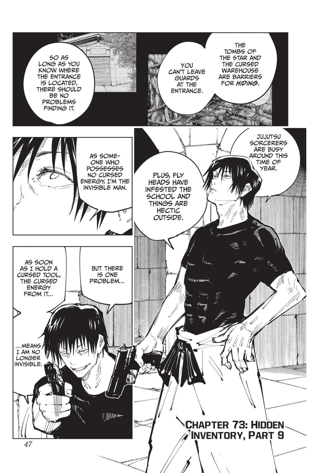 Jujutsu Kaisen Manga Chapter 73 page 1 - Hidden Inventory, Part 9 scene
