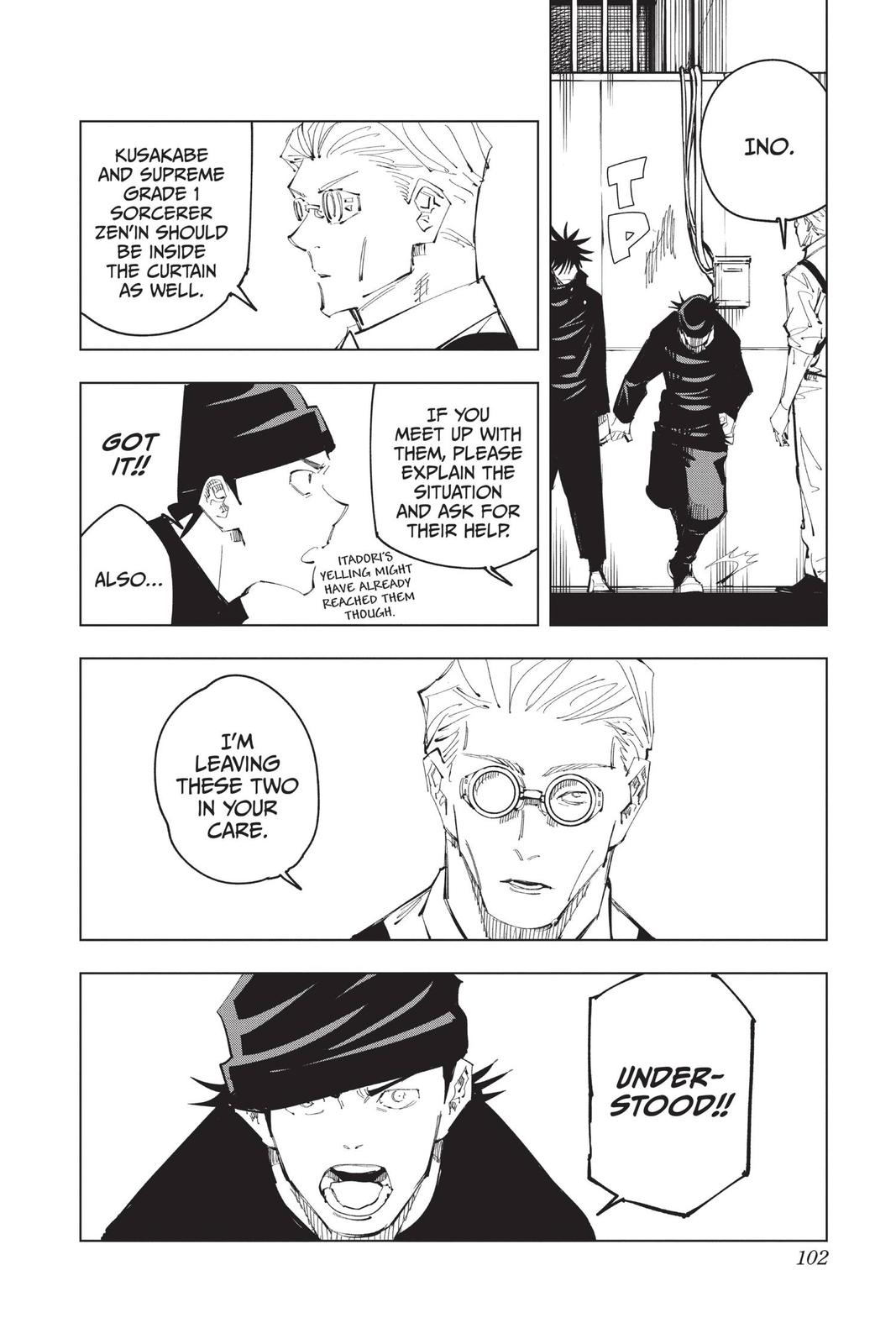 Jujutsu Kaisen Manga Chapter 93 page 12 - The Shibuya Incident, Part 11 scene